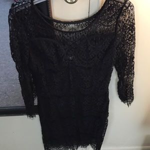 A black lace dress